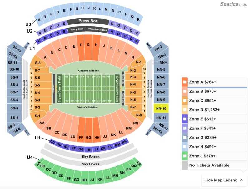 How to find the cheapest Alabama vs LSU tickets on 11/9/19 at Bryant